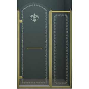 Душевая дверь Cezares Retro B11 (100 см) (левая) прозрачное стекло с матовым узором (бронза)