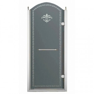 Душевая дверь Cezares Retro B1 (80 см) (правая) прозрачное стекло с матовым узором (хром)