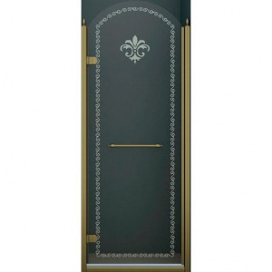 Душевая дверь Cezares Retro B1 (90 см) (левая) прозрачное стекло с матовым узором (бронза)