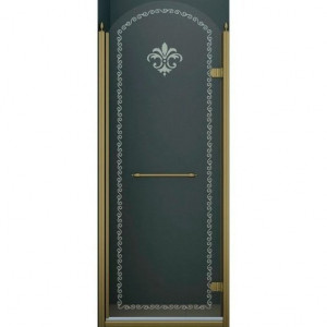 Душевая дверь Cezares Retro B1 (90 см) (правая) прозрачное стекло с матовым узором (бронза)