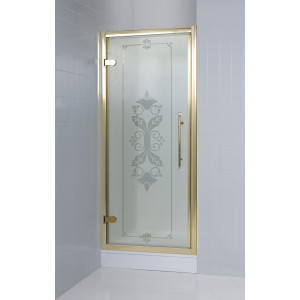 Душевая дверь Cezares Giubileo B1 80 см (правая) прозрачное стекло с матовым узором (золото)