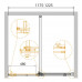 Душевая дверь Cezares Stream BF1 (120 см) прозрачное стекло