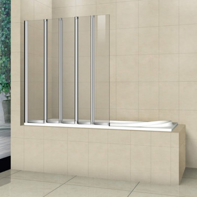 Шторка для ванной Cezares Pratico V5 (120x140) текстурное стекло (левая)