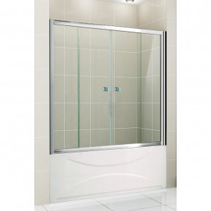 Шторка для ванной Cezares Pratico VF-2 (170x140) прозрачное стекло