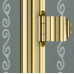 Шторка для ванной Cezares Retro V1 (80x145) (левая) матовое стекло с прозрачным узором (золото)