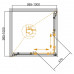 Душевой уголок Cezares Giubileo Scorrevole A2 (100x100) матовое стекло с прозрачным узором (хром)