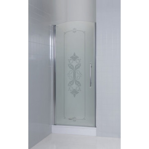 Душевая дверь Cezares Giubileo B11 80 см (правая) прозрачное стекло с матовым узором (хром)