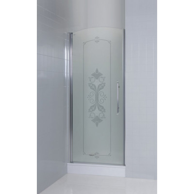 Душевая дверь Cezares Giubileo B11 80 см (левая) прозрачное стекло с матовым узором (хром)