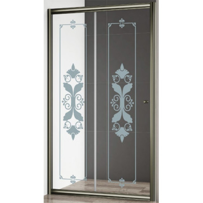 Душевая дверь Cezares Giubileo BF1 (120) прозрачное стекло с матовым узором (бронза)