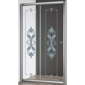 Душевая дверь Cezares Giubileo BF1 (120) прозрачное стекло с матовым узором (хром)