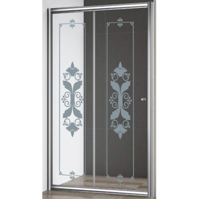 Душевая дверь Cezares Giubileo BF1 (120) прозрачное стекло с матовым узором (хром)